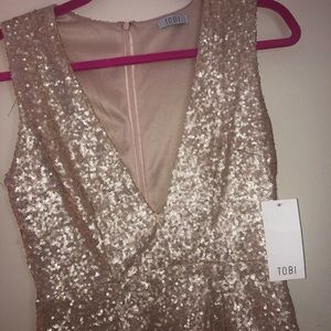 Light pink/ Rose gold sequin dress